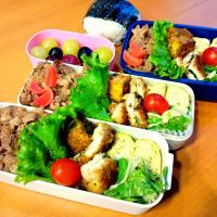 次男・私弁当&おにぎり